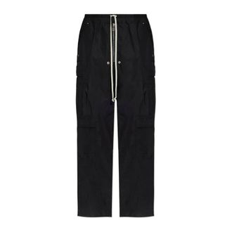 Rick Owens Wide Trousers, male, Black, Size: L Double Cargo Jumbo Belas