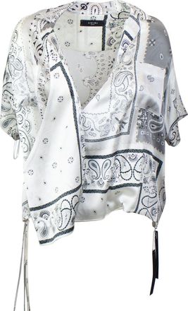 Amiri Grey Bandana Reconstruct Wrap Shirt