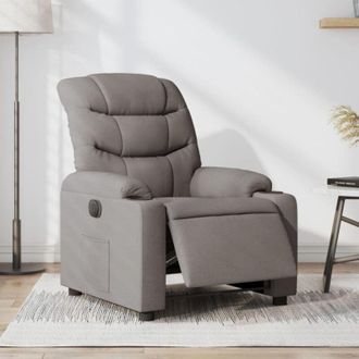 vidaXL Vidaxl - Sill&oacute;n Reclinable El&eacute;ctrico Tela Gris Taup&eacute;