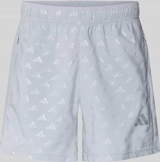 adidas Regular Fit Shorts mit Logo-Allover-Muster Modell WE BRLO SHO in Mittelgrau, Gr&ouml;&szlig;e XXL