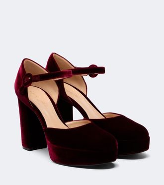 Gianvito Rossi Salones de terciopelo con plataforma