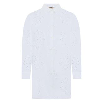Herno Shirts, female, White, Size: XL Shirt in Broderie Anglaise Cotton
