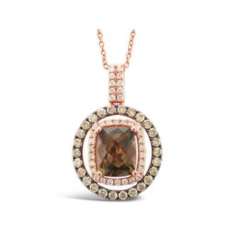 Le Vian Ladies Chocolate Quartz Necklaces set in 14K Strawberry Gold