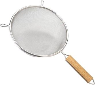 OEM Colador De Cocina, &Oslash; 18 Cm, Coladores, Colador De Bol, Acero Inoxidable, Mango De Madera, Plateado, Malla Fina, Polvo, Zumo, Az&uacute;car Glas, Etc