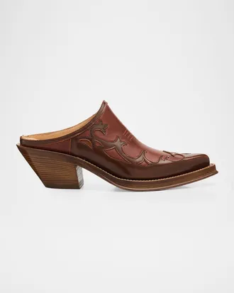 Gabriela Hearst Temperance Leather Western Mules