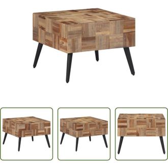 vidaXL Tavolino in legno massello - Tavolino da Salotto Grigio 55x55x40cm Massello Teak di Recupero