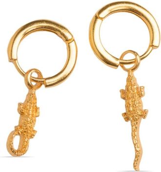 Lako Bukia X Natia Khutsishvili Crocodile hoop earrings - women - Brass - One Size - Gold