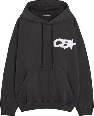 Cole Buxton Star Racing Hooded Printed Cotton Sweatshirt - Black - XL