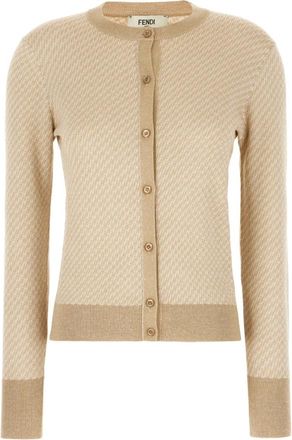 Fendi Truien & Vesten, Dames, Beige, M, Cardigan