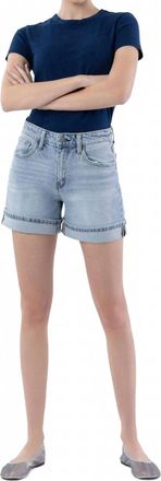 Flying Monkey Rebecca Cuffed Denim Shorts In Dulcify