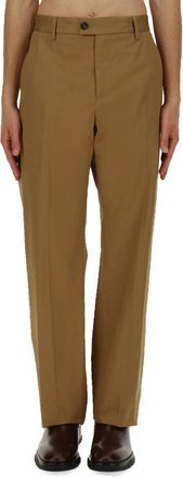 Alexander McQueen Logo Cotton Trousers - Beige