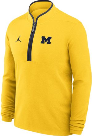 Nike Jordan Mens Michigan Victory Jordan Brand Dri-FIT College 1/2-Zip Long-Sleeve Top in Grey | JJ4309SKMWN-APS
