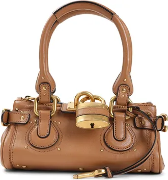Chloé Brown Paddington Buffalo Leather Handbag-Donna
