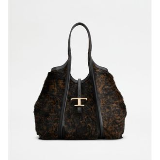 Tod's T Timeless Shopping Bag in Pony Effect Leather Medium
