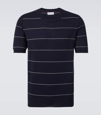Brunello Cucinelli Striped cotton jersey T-shirt