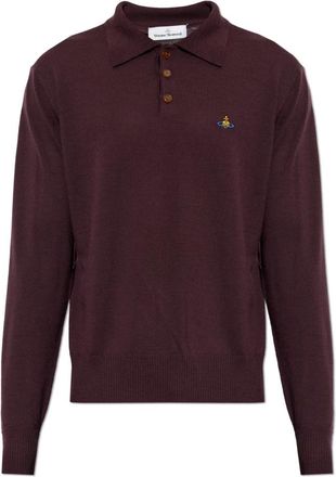 Vivienne Westwood Mark Polo - Heren - V-hals truien - Rood - M - Wol - Truien & Vesten