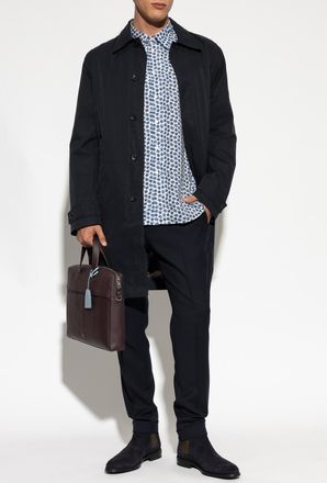 Paul Smith Shirt With Floral Motif, Mens, Navy Blue