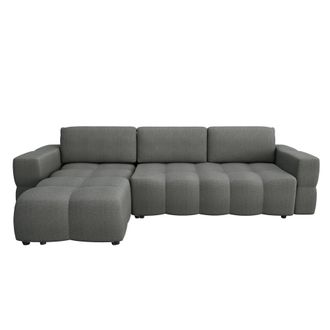 Sia Home Sof&aacute; cama esquina izquierda 5 plazas tejido trenzado gris antracita