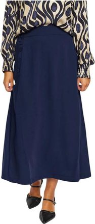 2-Biz Navy Rok Oline.ea 25 Model Polyester - Dames - Midirokken - Blauw - XL - Polyester - Rokken