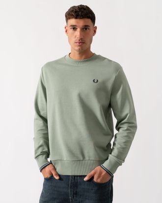 Fred Perry Mens Sweatshirt in Sage Green Cotton - Size X-Large