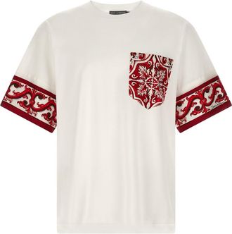 Dolce & Gabbana White Red Printed T-Shirt