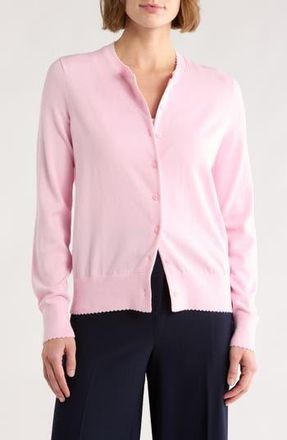 Brooks Brothers Scalloped Cotton Cardigan in Sweet Dreams at Nordstrom Rack, Size Small