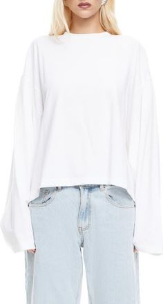 Lioness Bloom Long Sleeve Knit Shirt in Porcelain at Nordstrom, Size X-Small