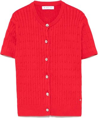 Manuel Ritz cotton short-sleeve cardigan - Red