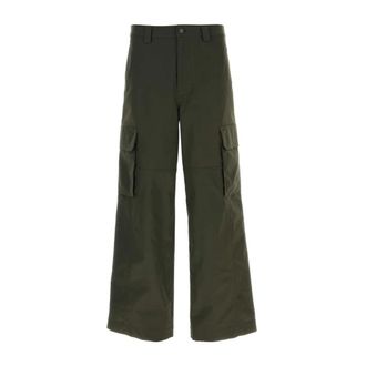 Valentino Garavani Wide Trousers, male, Green, Size: M Cargo Trousers