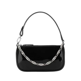 by FAR Black Leather Mini Rachel Handbag