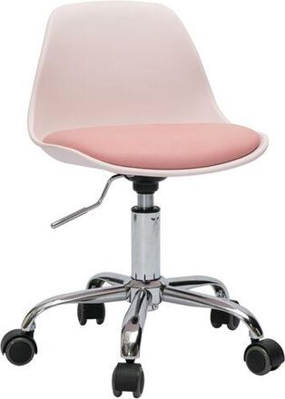 Miliboo Poltrona da ufficio per bambini con ruote design rosa STEEVY