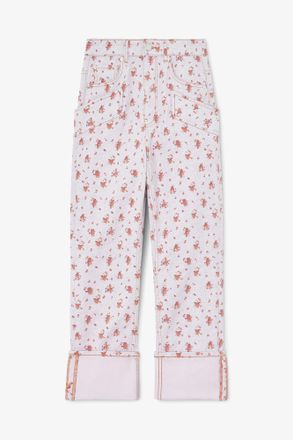 Ganni Peachskin Capri Slim Jeans in Printed Denim - Size 24W/33L Organic Cotton