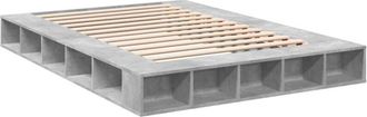 vidaXL Estructura de cama madera de ingeniería gris hormigón 150x200cm vidaXL