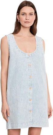Faherty Topsail Denim Malibu Dress Womens Dress Breakwater Stripe : LG, Cotton/Lycra/Polyester