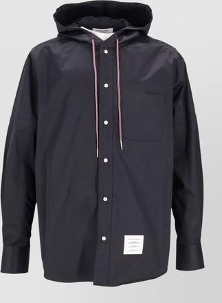 Thom Browne hooded straight fit long sleeve shirt