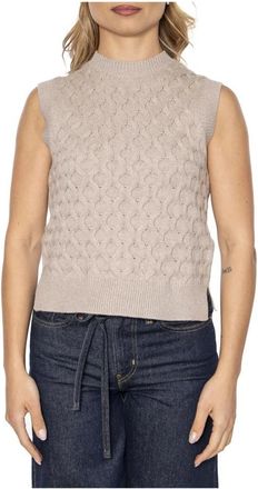 Levi's Bluebell Kabel Vest - Dames - Ronde hals truien - Beige - L - Truien & Vesten