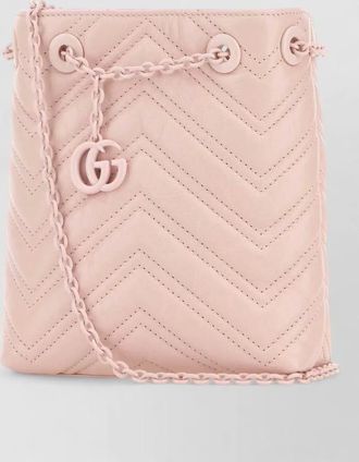 Gucci leather micro gg marmont bucket bag chain