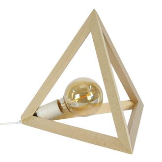 Tosel L&aacute;mpara de mesapyramide madera Alt.30cm natural Pantalla: bois natural