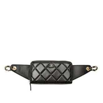 Chanel Pre-owned Waist Chain Wallet - Dames - Pre-owned - Zwart - Maat: ONE Size Leer