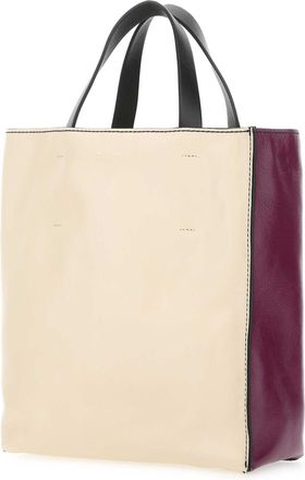 Marni Womens Mano Shoulder Bag Beige Calf