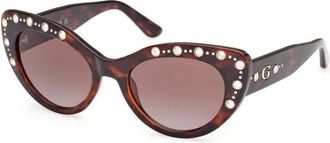 Guess Sunglasses, female, Brown, Size: ONE SIZE Resin Frame Sunglasses