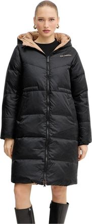 Karl Lagerfeld Piumino Lungo Logo Reversibile - - Coats - Donna - Nero - L