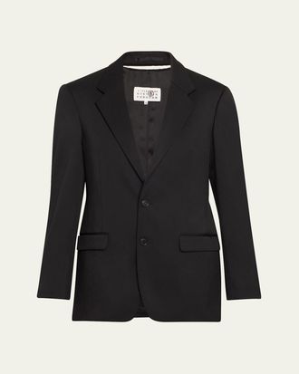 ジャケット Maison Margiela Black double-breasted jacket in wool MAISON MARGIELA Wool Double Breasted Blazer Maison Margiela