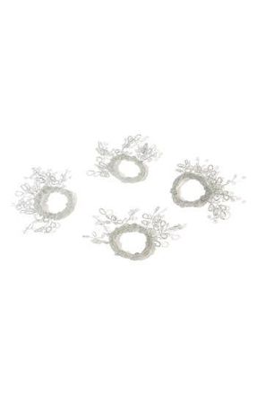 Tiramisu Frosted Briar Set of 4 Napkin Rings in Silver at Nordstrom Rack