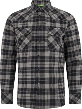 Diesel Camicia in cotone a quadri - - Shirts - Uomo - Grigio - S