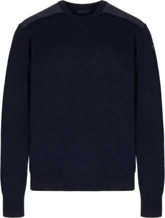 Paul & Shark Navy Gebreide Wollen Trui - Heren - Sweatshirts - Blauw - XL - Wol - Hoodies & sweatvesten
