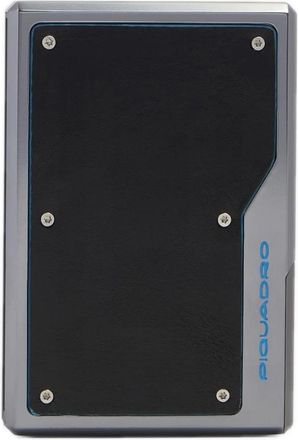 Piquadro Accessoires, unisex, Zwart, ONE Size, Leer, RFID-blokkerende Mag Safe Kaarthouder