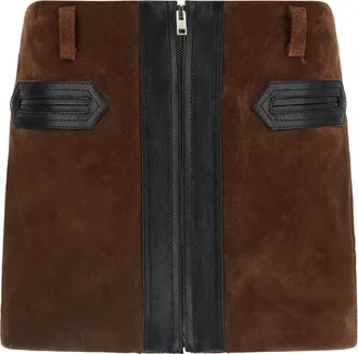Marni Brown Calfskin Long Womens Skirt