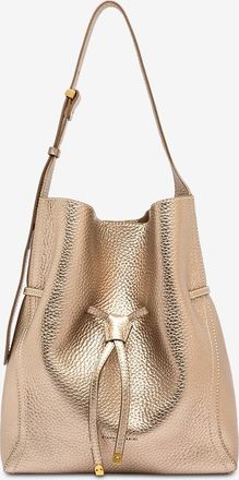 Gianni Chiarini Bucket-Tasche aus genarbtem Metallic-leder Sienna