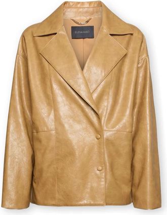 Elena Miro Jas met used-effect - Dames - Blazers - Geel - L - Polyester - Jassen